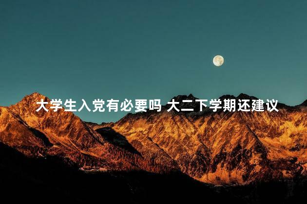 大学生入党有必要吗 大二下学期还建议入党吗
